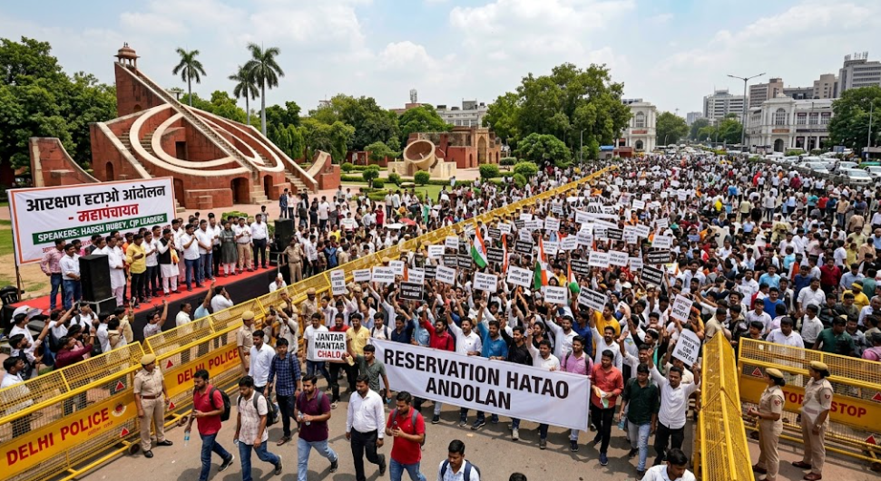 आरक्षण हटाओ आंदोलन: जंतर-मंतर पर युवाओं की प्रमुख मांगें और कारण